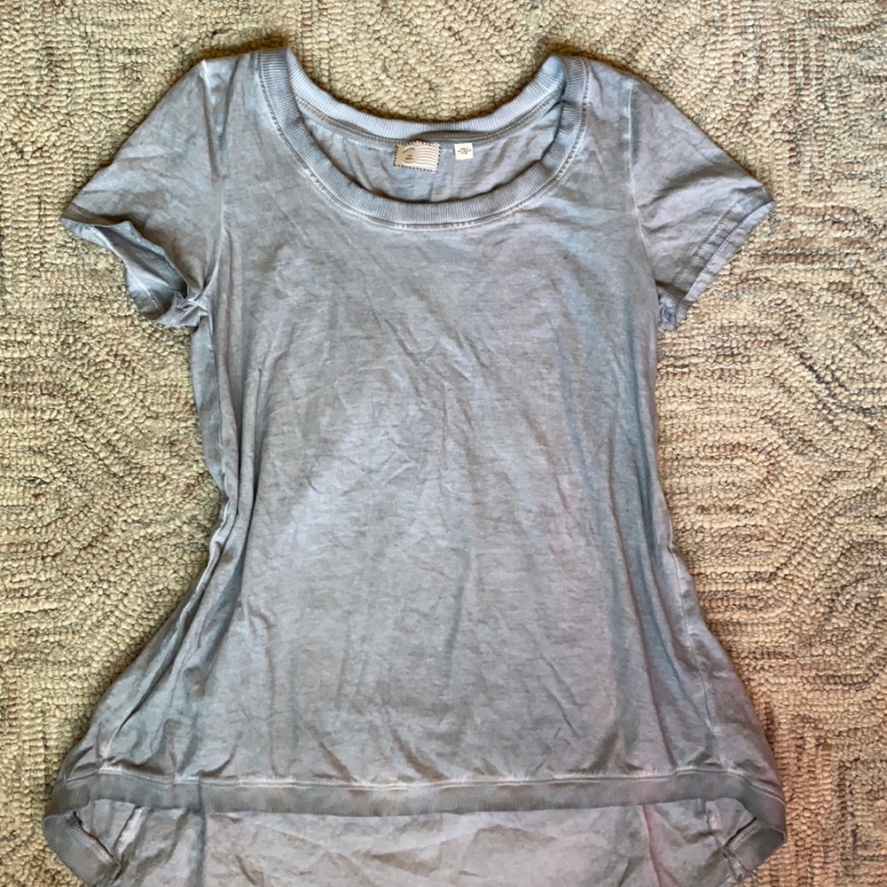 Anthropology Light Blue high low short sleeve shirt
